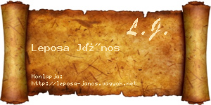 Leposa János névjegykártya